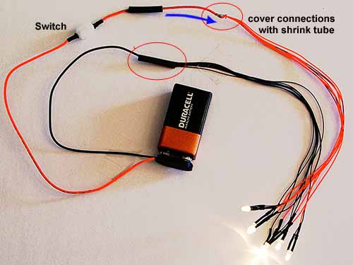 how to hook LEDs to a battery