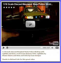 1/18 Scale Diecast Maryland State Police Slicktop with Lightkit and Siren